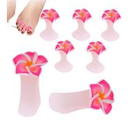 Separadores de dedos de los pies de flor de silicona, herramientas de silicona, separadores de uñas para mujeres, 8 separadores de dedos reutilizables para esmalte de uñas, divisor de dedos para
