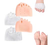 Separadores De Dedos De Silicona Hyggear for Mujeres Y Hombres, Corrector De Juanetes, Almohadilla De Gel Transpirable Y Suave for Dedos Superpuestos(Skin*1+transparent*1)