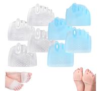 Separadores De Dedos De Silicona Hyggear for Mujeres Y Hombres, Corrector De Juanetes, Almohadilla De Gel Transpirable Y Suave for Dedos Superpuestos(Transparent*2+blue*2)
