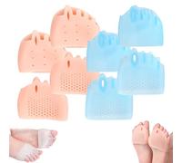 Separadores De Dedos De Silicona Hyggear for Mujeres Y Hombres, Corrector De Juanetes, Almohadilla De Gel Transpirable Y Suave for Dedos Superpuestos(Skin*2+blue*2)