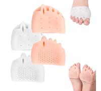 Separadores De Dedos De Silicona Hyggear for Mujeres Y Hombres, Corrector De Juanetes, Almohadilla De Gel Transpirable Y Suave for Dedos Superpuestos(Skin*1+white*1)