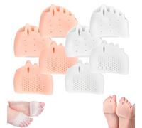 Separadores De Dedos De Silicona Hyggear for Mujeres Y Hombres, Corrector De Juanetes, Almohadilla De Gel Transpirable Y Suave for Dedos Superpuestos(Skin*2+white*2)
