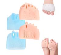 Separadores De Dedos De Silicona Hyggear for Mujeres Y Hombres, Corrector De Juanetes, Almohadilla De Gel Transpirable Y Suave for Dedos Superpuestos(Skin*1+blue*1)