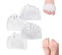 Separadores De Dedos De Silicona Hyggear for Mujeres Y Hombres, Corrector De Juanetes, Almohadilla De Gel Transpirable Y Suave for Dedos Superpuestos(Transparent*1+white*1)