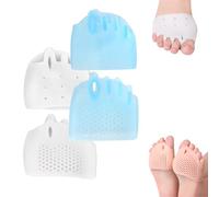 Separadores De Dedos De Silicona Hyggear for Mujeres Y Hombres, Corrector De Juanetes, Almohadilla De Gel Transpirable Y Suave for Dedos Superpuestos(Blue*1+white*1)