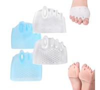 Separadores De Dedos De Silicona Hyggear for Mujeres Y Hombres, Corrector De Juanetes, Almohadilla De Gel Transpirable Y Suave for Dedos Superpuestos(Transparent*1+blue*1)