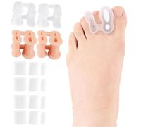 Separadores de dedos de silicona para aliviar el dolor de pies de juanetes, 2 pares de almohadillas de gel suave, separador de dedos de los pies, corrector de alineación de dedos de martillo ajustable