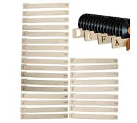 Separadores de discos, juego alfabético de madera de 26 piezas, separadores de medios de álbum, función de estante horizontal y vertical, rendimiento de organización de biblioteca musical, categoría