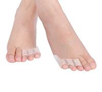 Separadores de Gel para Dedo Pequeño, 2 Pares, Protector de Juanetes con Tres Orificios, Alivio del Dolor por Roce y Presión, Corrector para Dedo Superpuesto o Curvado, Uso Diario y Nocturno