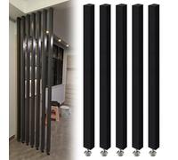 Separadores de habitación de madera personalizables, separador de pared alto negro para entrada de piso a techo, 205 cm, 5 unidades, ideal para privacidad en la puerta y gestión del espacio.