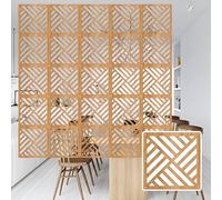 Separadores de habitación portátiles de madera - Separador hueco para sala de estar, dormitorio, oficina y tienda - Panel separador de privacidad interior (34 piezas) - Divisor de espacio Slish