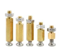 Separadores de Pared 30 Uds M2 M3 M4 M5 M6 juego de tuercas hexagonales latón soporte PCB pilares tablero columna Rack Stud(19mm,M6(Thread 8mm) 10pcs)
