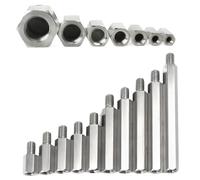 Separadores de Pared M2.5-M8 Pilares de columna hexagonales hembra macho Separadores placa base acero inoxidable 304(4mm,M3 (head 4mm) 10pcs)