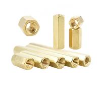 Separadores de placa base de latón, estante de placa hexagonal, tornillo espaciador, perno hexagonal de cobre hembra PCB, perno M2 .5 M3 M4 M5 M6(20mm (10Pcs),M4)