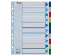 Separadores De Plástico Multicolor 10 Pestañas En Blanco A4