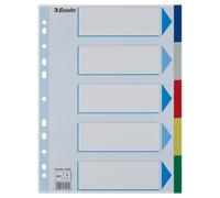 Separadores De Plástico Multicolor 5 Pestañas En Blanco A4