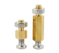 Separadores hexagonales de latón M2 M3 M4 M5 M6, juego tuercas tornillo espaciado Phillips, pilares soporte PCB, placa columna, estante, espaciadores tuerca, base(17mm,M4(Thread 6mm)10Pcs)
