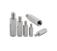 Separadores hexagonales for placa base, de acero inoxidable, macho a hembra, tornillos espaciadores for bastidor, pernos, espaciador soporte PCB M2 .5 M3 M4 M5 M6(20mm (5Pcs),M6 (Head 8mm))