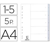 Separadores numéricos Q-Connect A4 con 5 separadores