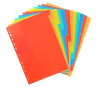 Separadores para carpetas A4, 12 piezas, 11 agujeros, color