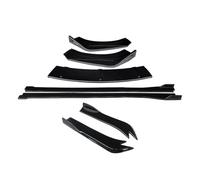 Separadores Parachoques Delantero Alerón Labios Extensiones Faldas Laterales Aletas Tiburón En Ángulo Envoltura Trasera para A5 2017-2022 Falda Lateral Coche(4door Gloss Black)