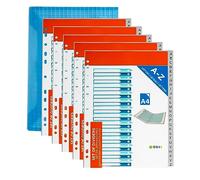 Separadores plastico a4 de la (A-Z) Pack 130 separadores color gris incluye 2 sobres. Separadores alfabeticos din a4 para carpetas y archivadores con 2 y 4 anillas Organizador indice alfabetico