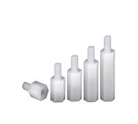 Separadores y Pilares de Espaciado, 50 Uds. Tuerca de tornillo espaciador macho hembra hexagonal plástico aislado blanco M2 .5 M3 M4(8mm (50Pcs),M2.5 (Thread 5mm))