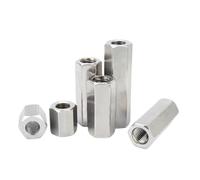 Separadores y Pilares de Espaciado, Separadores de columna hexagonales placa base acero inoxidable 304 M5 M6 plateados 5 uds tuerca manual espaciadora(12mm,M5)