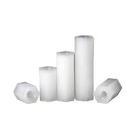 Separadores y Pilares de Espaciado, Tuerca de mano espaciador hexagonal plástico blanco hembra a 20/50 Uds M2-M5 longitud 5-50mm