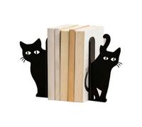 Separalibros con Forma de Animal,2 Piezas, Soporte Metálico Antideslizante con Gato Que Asoma la Cabeza,Lindos Topes para Libros | para Estante Librero Escritorio Hogar Decoración de Dormitorio