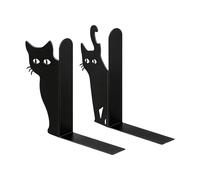 Separalibros con Forma de Animal | 2 Topes de Gato Que se Asoma con Base Antideslizante | Sujetalibros Decorativos - para Amantes de la Lectura, Librería, Estantería, Escritorio, Hogar y