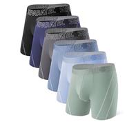 Separatec Boxers Calzoncillos Hombre 8ma. Gen Bolsa Doble Bambu Calzoncillo Sedoso Suave Absorbe la Humedad Boxer Transpirable Pack de 6 Ropa Interior Estilo Deportivo Retro