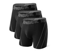 Separatec Boxers Calzoncillos Hombre 8ma. Gen Bolsa Doble Bambu Calzoncillo Sedoso Suave Absorbe la Humedad Boxer Transpirable Pack de 3 Ropa Interior Estilo Deportivo Retro