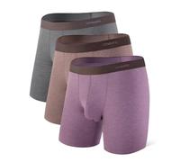Separatec Boxers Calzoncillos Hombre Bolsa Doble 8ma. Gen Bambu Calzoncillo Sedoso Suave Absorbe la Humedad Boxer Transpirable Clásico Elegante Pack de 3 Ropa Interior