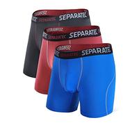 Separatec Calzoncillos tipo bóxer para hombre, de alta elasticidad, secado rápido, de doble bolsa, con bragueta abierta, ropa interior atlética funcional para hombre, paquete múltiple, XL