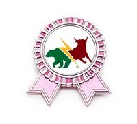 Separation Bull Market - Broche con insignia de oso, color rosa, Medium, Metal