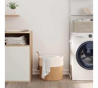 sephironlbb Cesta de almacenamiento marrón y blanca de algodón Ø40 x 35 cm con asas, trenzado para juguetes, lavandería, salón, dormitorio, oficina, baño, organizador versátil y decoración