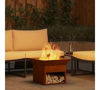 sephironlbb Chimenea de acero resistente a la intemperie, 50 x 50 x 40 cm, con sistema de ventilación para jardín, terraza, calefacción y calor en caso de fuego, llama, uso de leña