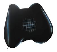 sephironlbb Cojín de respaldo negro de espuma viscoelástica, 42 x 32 x 13 cm, con funda extraíble, transpirable, lavable, ideal para relajación de la espalda y comodidad para dormir