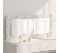 sephironlbb Espejo de lavabo en ángulo recto, color blanco, 100 x 45 x 18 cm, LED iluminado con corriente USB, madera y vidrio, montaje en pared, maquillaje y espejo cosmético para baño, dormitorio