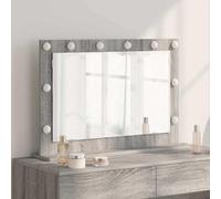 sephironlbb Espejo de tocador en ángulo recto Sonoma gris 80 x 55 x 18 cm pared cosméticos maquillaje espejo iluminado LED montaje dormitorio baño