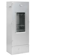 sephironlbb Horno para ahumar con generador de humo frío de acero galvanizado, 44,5 x 29 x 110 cm, incluye 12 ganchos en S, 3 rejillas, virutas de madera de 1 kg, termómetro, ventana de cristal para