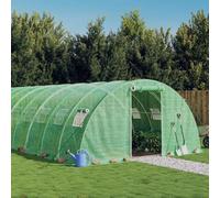 sephironlbb Invernadero con marco de acero y cubierta de polietileno, verde, 48 m², 12 x 4 x 2 m, transitable, estable, para cultivo de hortalizas, casa de tomates, tienda de campaña, jardín exterior