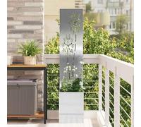 sephironlbb Lona de privacidad para jardín con incrustaciones decorativas de acero inoxidable, 32 x 150 cm, mate, para terraza y balcón, como protección de jardín moderna y elegante diseño de pared