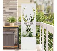 sephironlbb Lona de privacidad para jardín, diseño de animales, color blanco, de acero laminado en frío, 50 x 150 cm, con incrustaciones decorativas para terraza y jardín, mate, resistente a la
