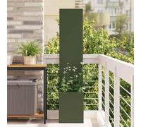 sephironlbb Lona de protección visual para jardín verde oliva de acero 32 x 150 cm con incrustaciones decorativas para terraza y balcón, superficie mate, resistente a la intemperie y estable, para