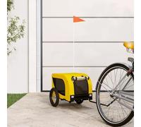 sephironlbb Remolque de bicicleta para perros, color amarillo y negro, de tela Oxford y hierro, plegable con ventana de malla, transporte seguro para mascotas, ideal para actividades al aire libre