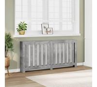 sephironlbb Revestimiento de radiador gris hormigón de madera 175 x 20 x 82 cm con diseño de lamas, práctico estante para salón, ahorro de energía, con soporte para fijación y protección