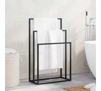 sephironlbb Toallero negro de hierro 48 x 24 x 79 cm independiente con 3 alturas para colgar y secar toallas, ahorra espacio para baño, cocina, ducha, inodoro, lavabo