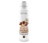 Sephra Salsa de postre de avellana de chocolate blanco, 1 kg, práctica botella exprimidora, jarabes para helado, gofres, panqueques, crepes, batidos, batidos, sorbetes, frappes, pasteles o inmersión